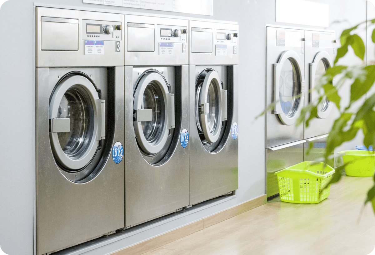 Laundromat with washing machines